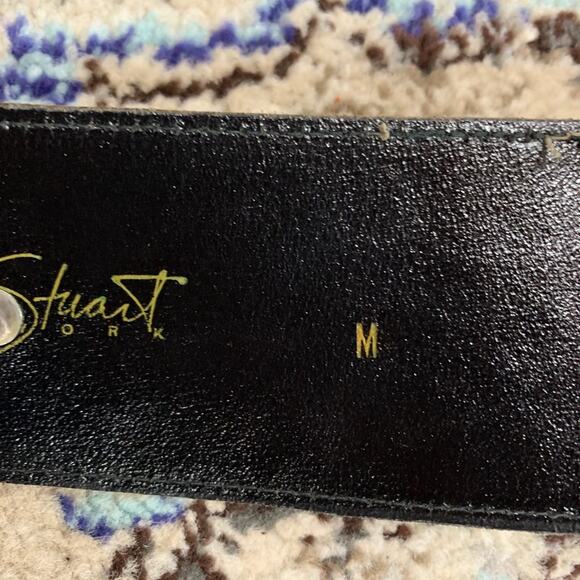 Jill Stuart Gold Medallion Studded Wide Statement Belt Brown - Picture 9 of 14